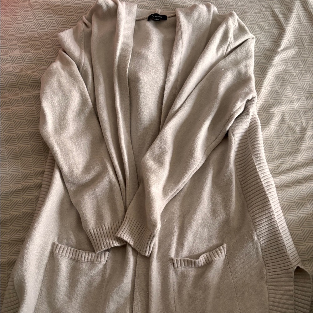 Long, hooded sweater